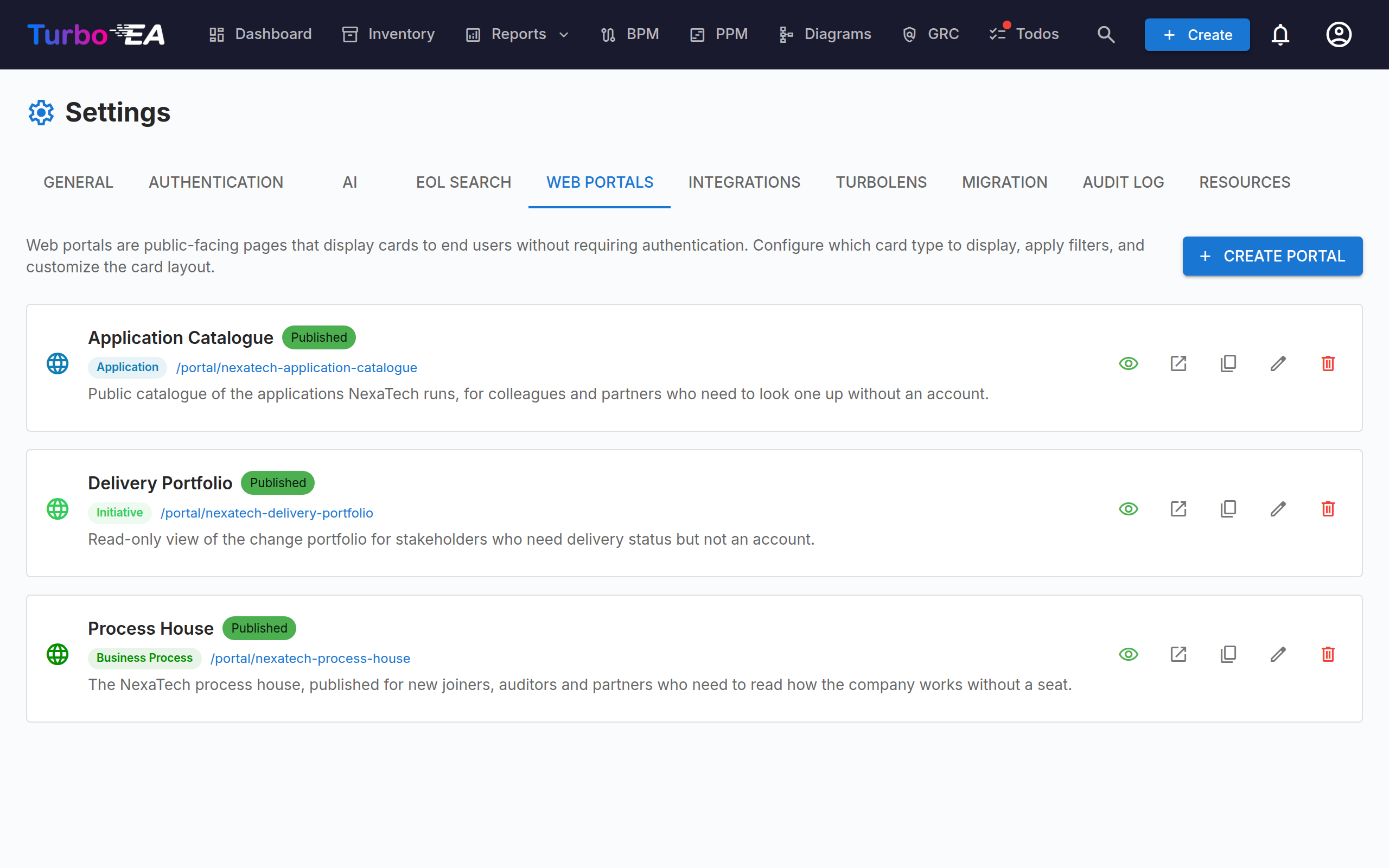 Web Portals Administration