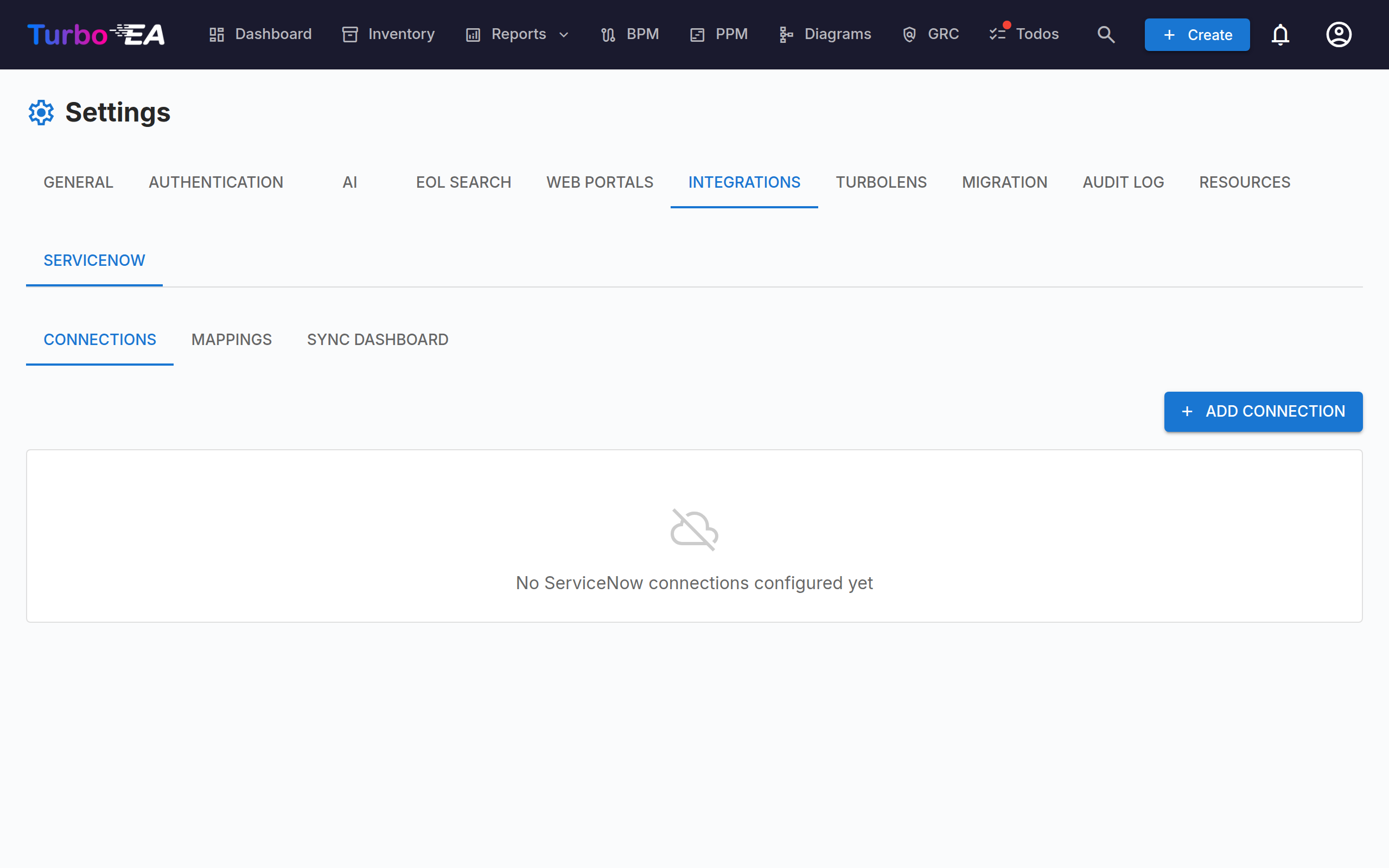 ServiceNow Integration Settings