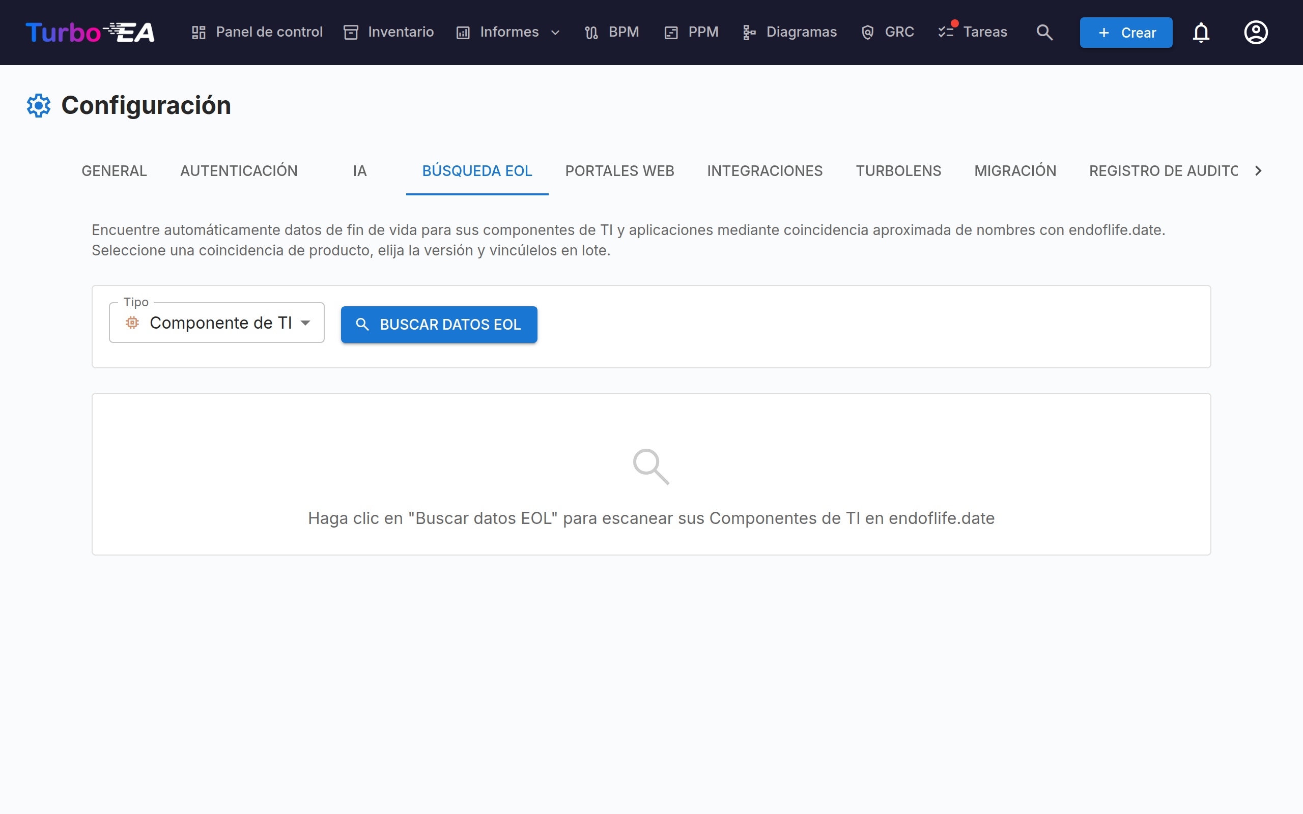 Configuración EOL