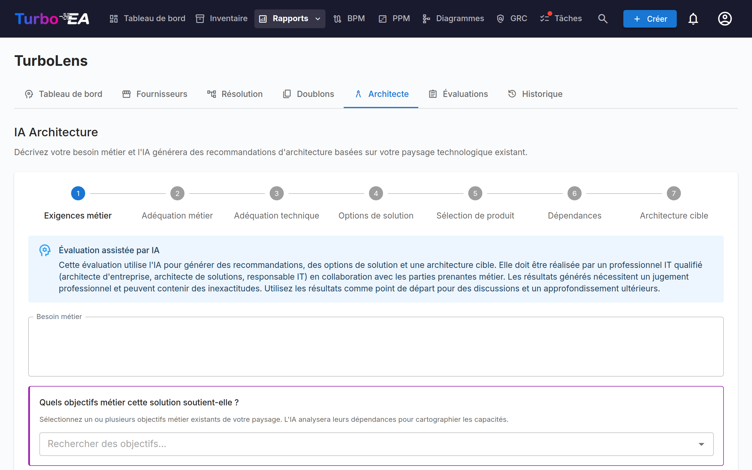L'assistant Architecture IA, étape 1