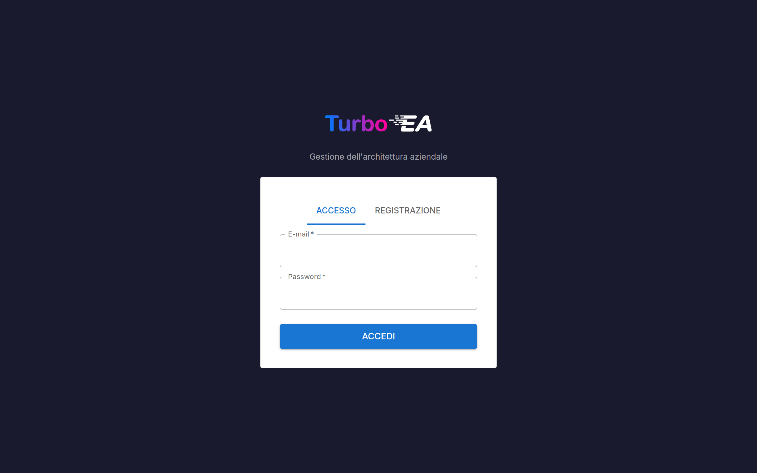Schermata di login